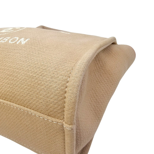 Deauville Small Beige Tote Bag in Canvas Gold hardware CL2604-20888 8