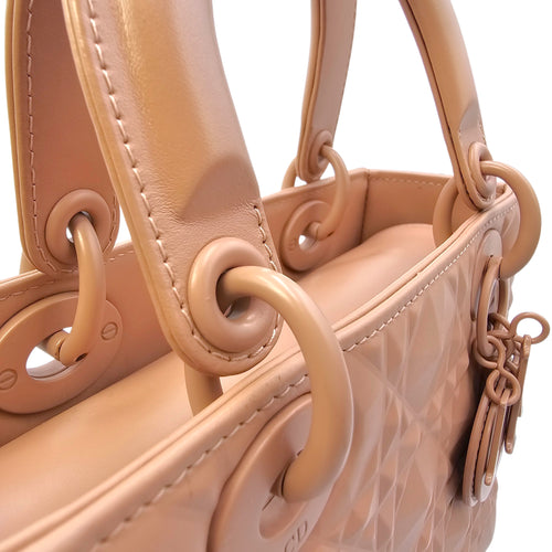 Small Lady Dior MyABC  with Diamond Cannage Motif 20 Pink Top Handle Bag in Calfskin