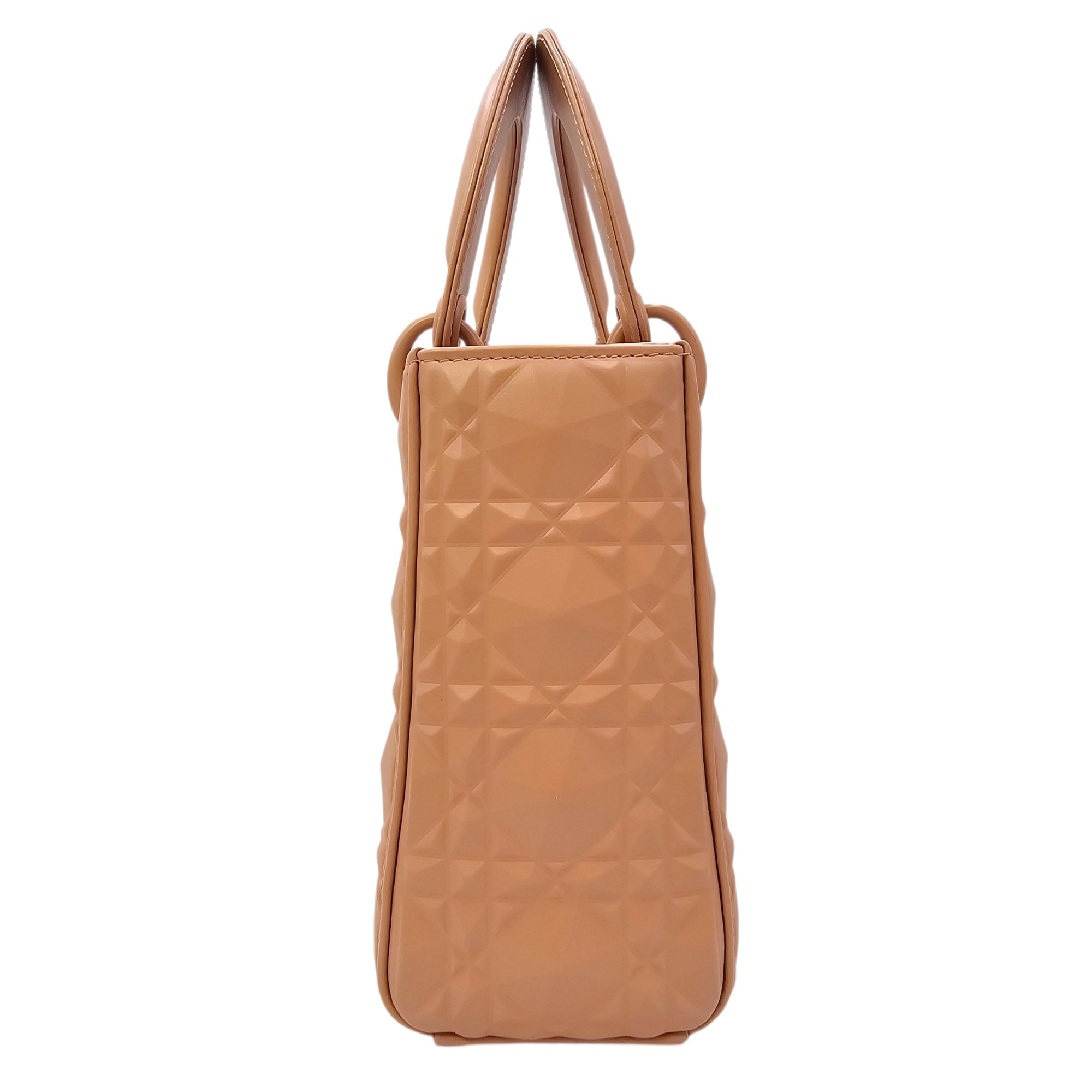 Small Lady Dior MyABC  with Diamond Cannage Motif 20 Pink Top Handle Bag in Calfskin