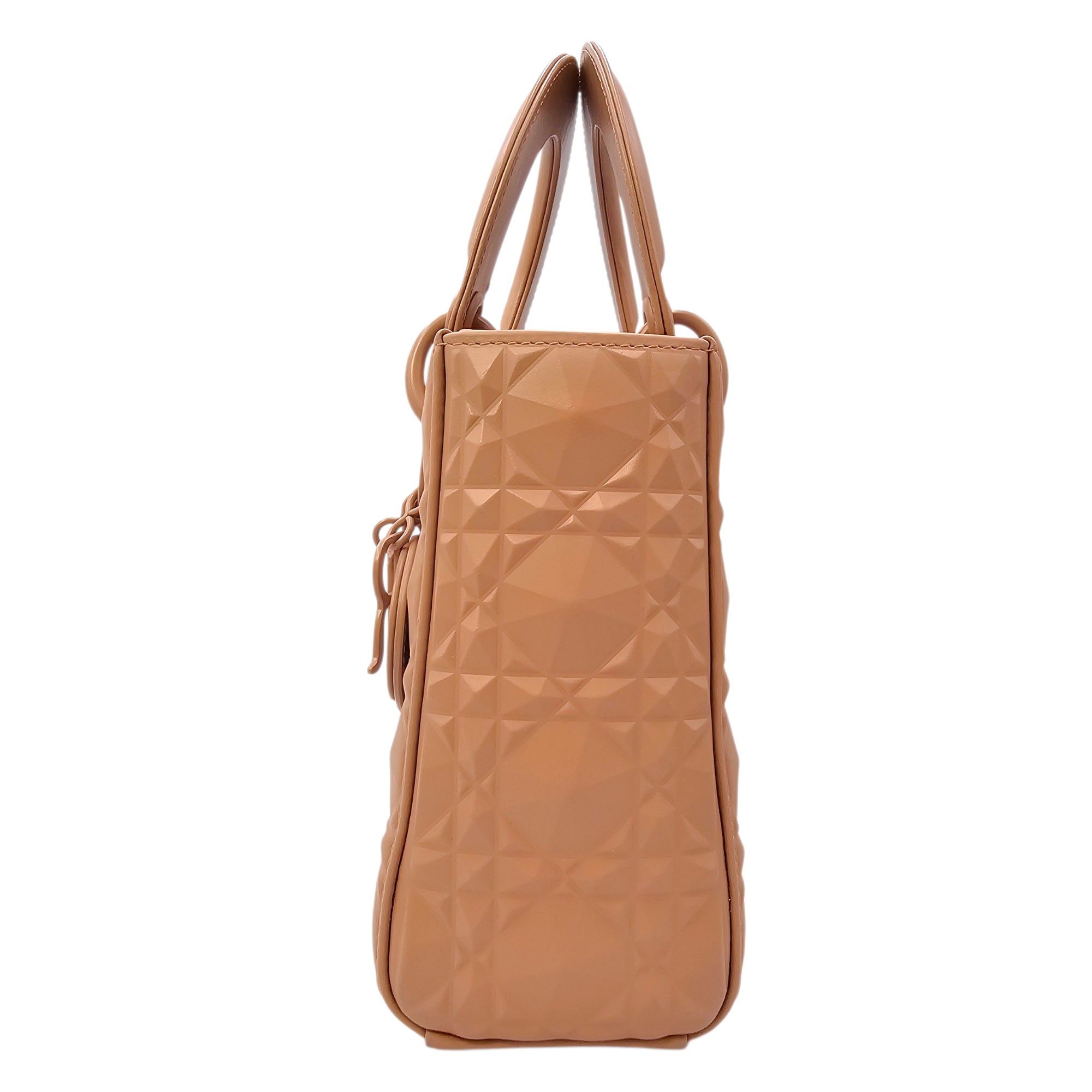 Small Lady Dior MyABC  with Diamond Cannage Motif 20 Pink Top Handle Bag in Calfskin
