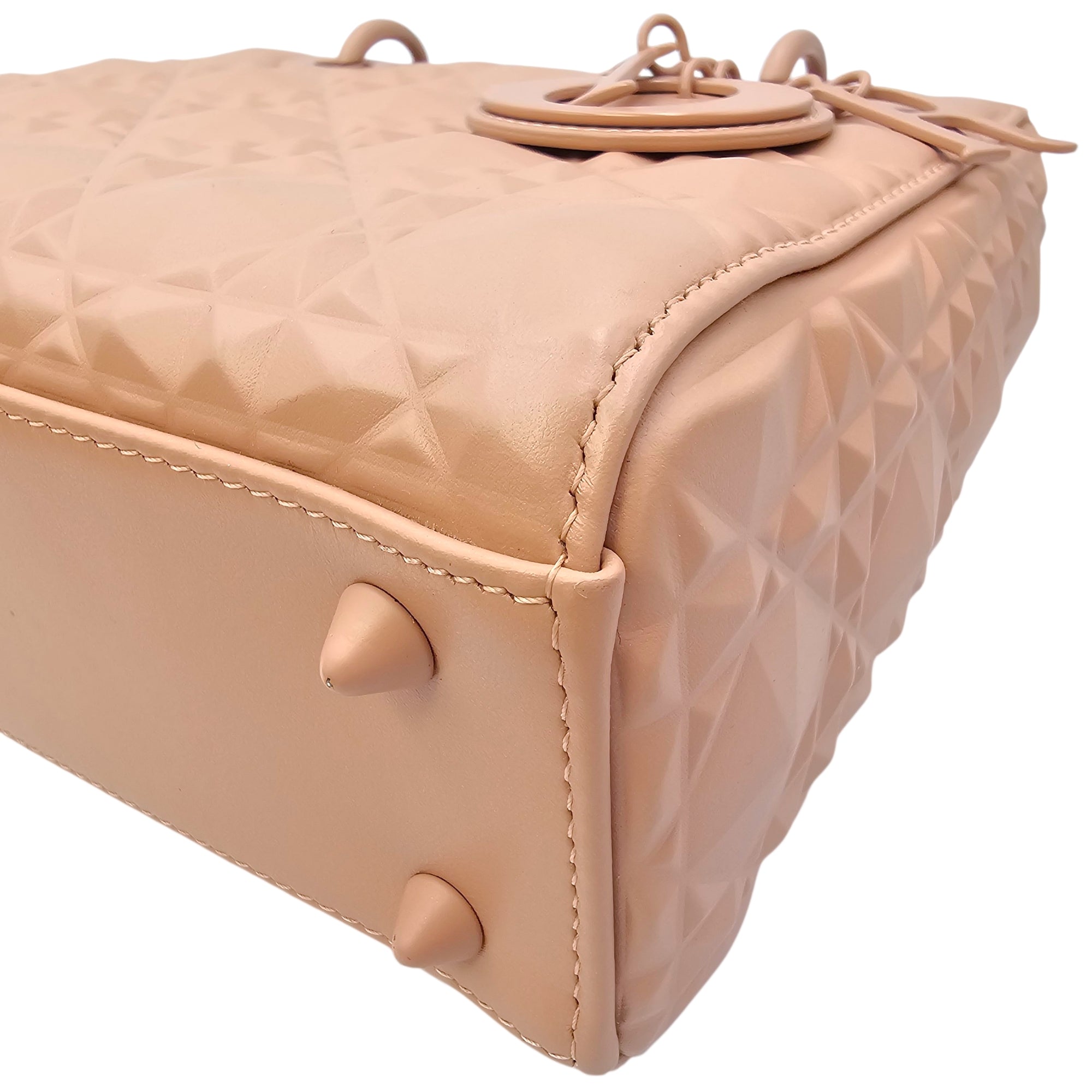 Small Lady Dior MyABC  with Diamond Cannage Motif 20 Pink Top Handle Bag in Calfskin