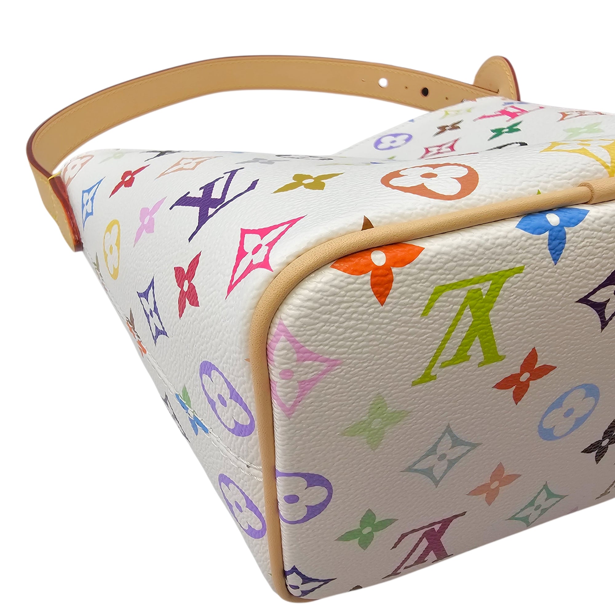 LV x TM Multicolour All In BB White Shoulder Bag in Canvas Gold hardware