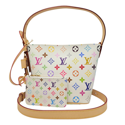LV x TM Multicolour All In BB White Shoulder Bag in Canvas Gold hardware
