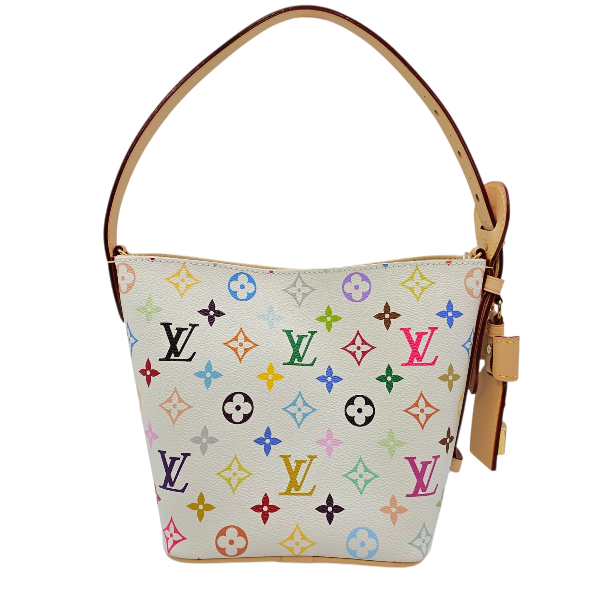LV x TM Multicolour All In BB White Shoulder Bag in Canvas Gold hardware