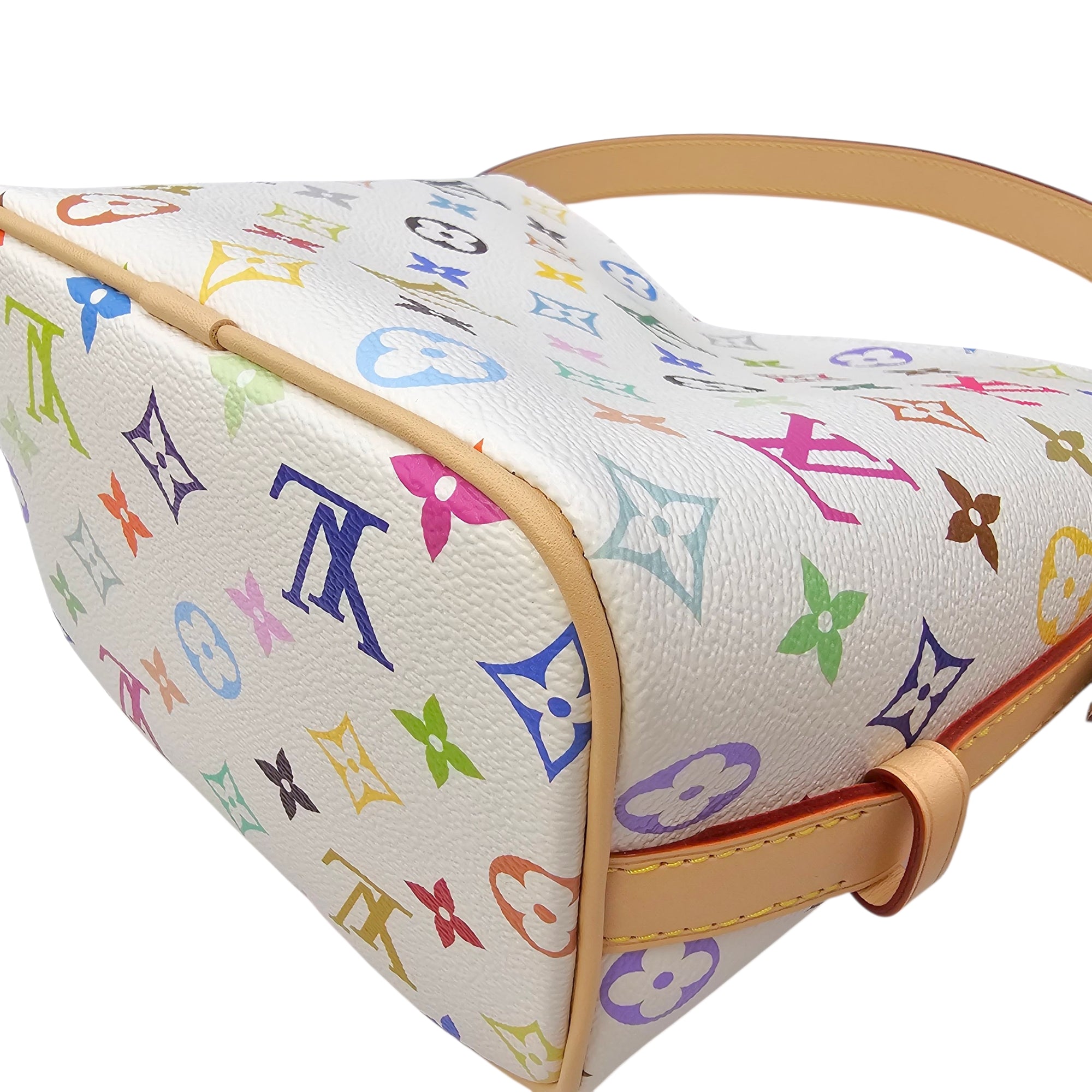 LV x TM Multicolour All In BB White Shoulder Bag in Canvas Gold hardware