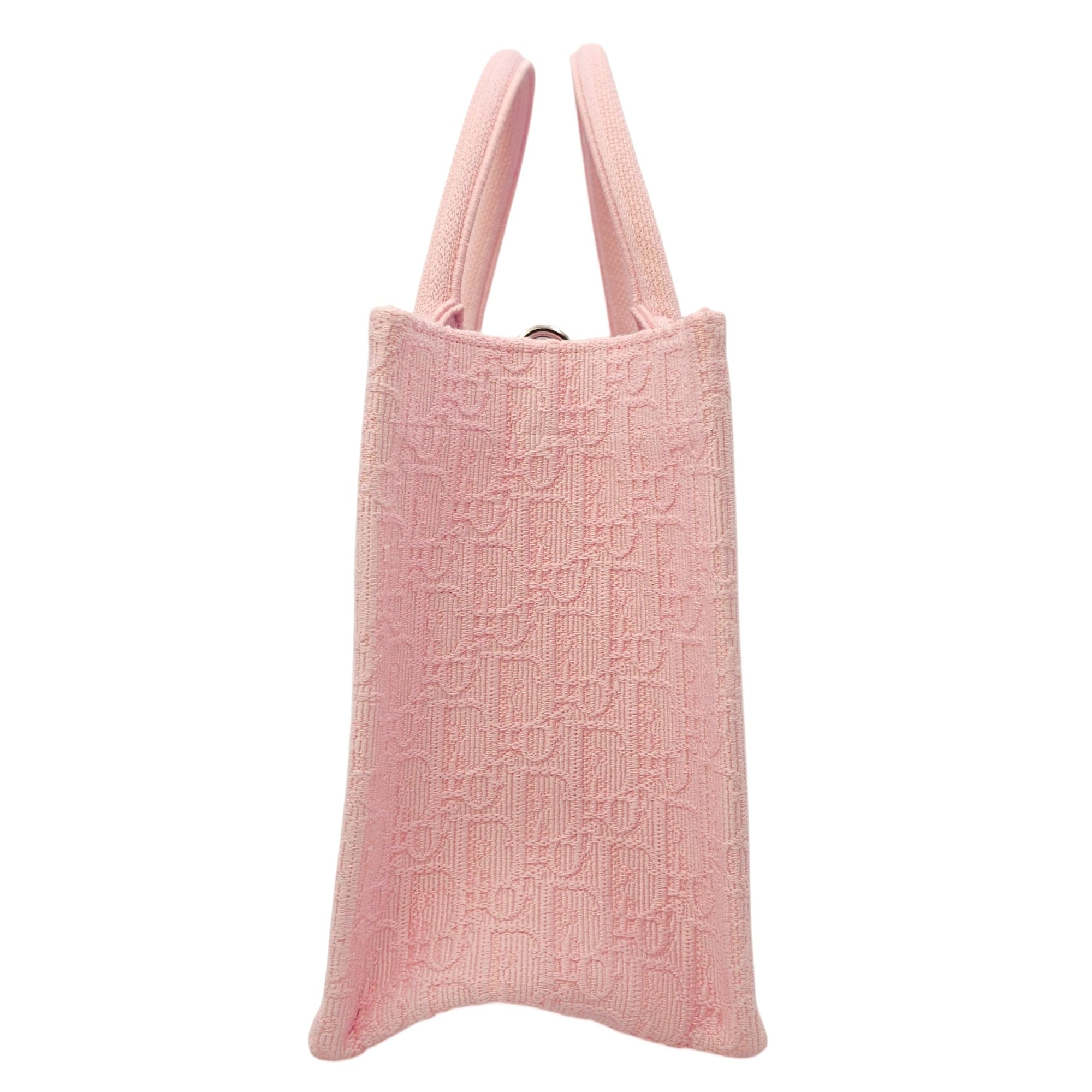 Spring/Summer 2026 Dioramour Embroidered Book Tote Pink Top Handle Bag in Canvas Silver hardware CL2604-20893 4