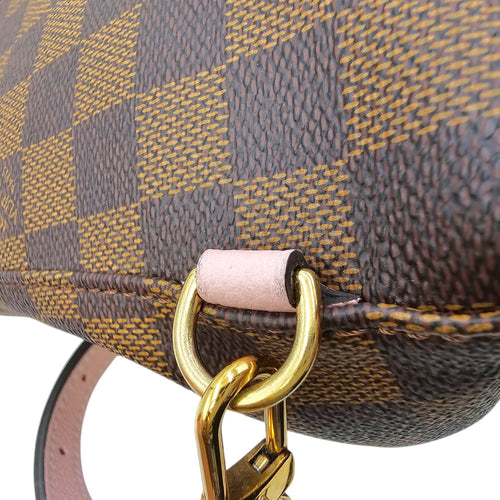 Damier Ebene Clapton Powder Pink Backpack in Damier Ebene Gold hardware CL2604-20894 12