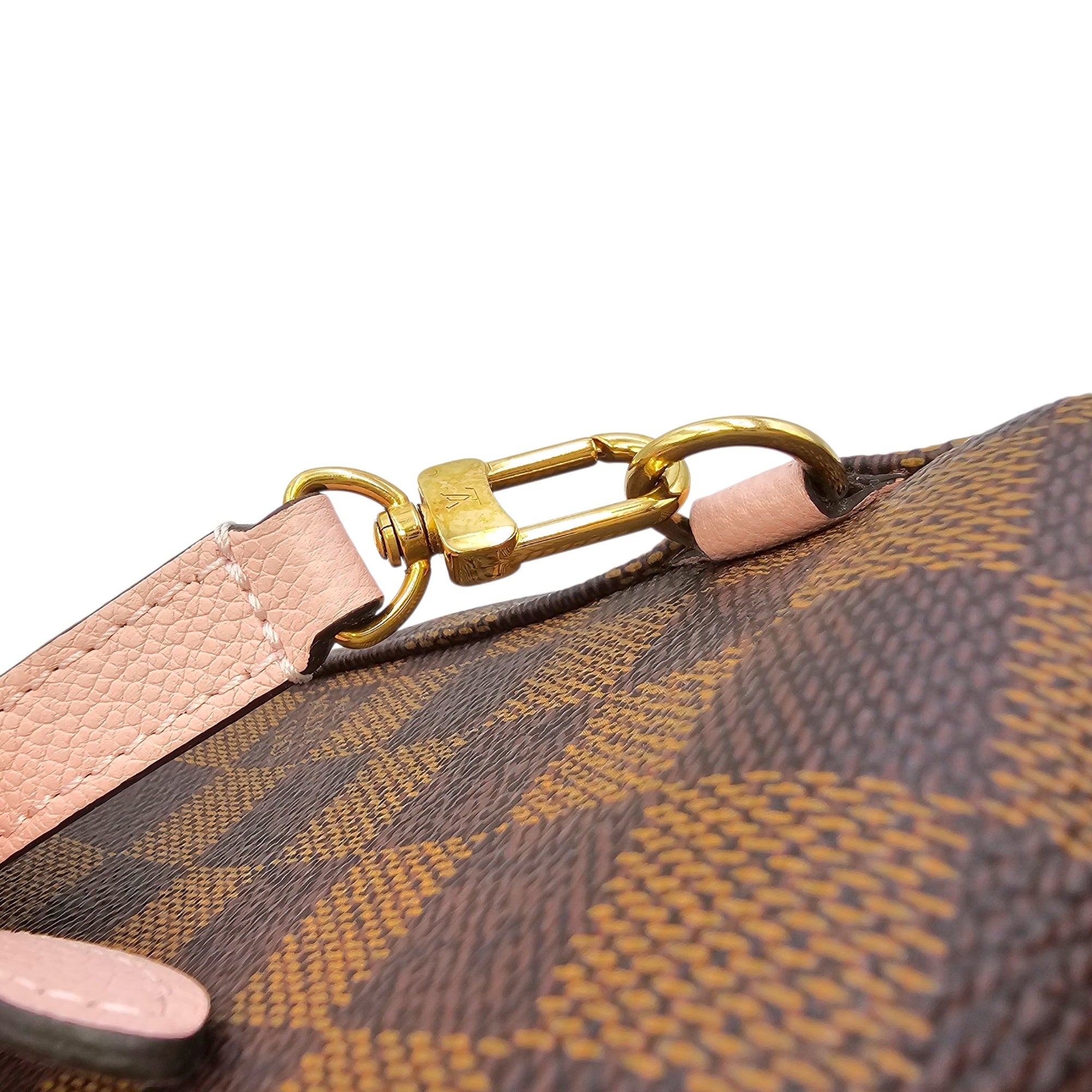 Damier Ebene Clapton Powder Pink Backpack in Damier Ebene Gold hardware CL2604-20894 14