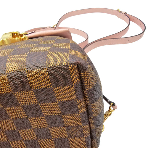 Damier Ebene Clapton Powder Pink Backpack in Damier Ebene Gold hardware CL2604-20894 7
