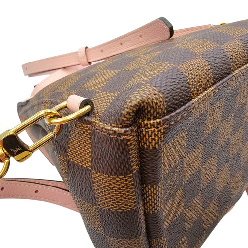 Damier Ebene Clapton Powder Pink Backpack in Damier Ebene Gold hardware CL2604-20894 8