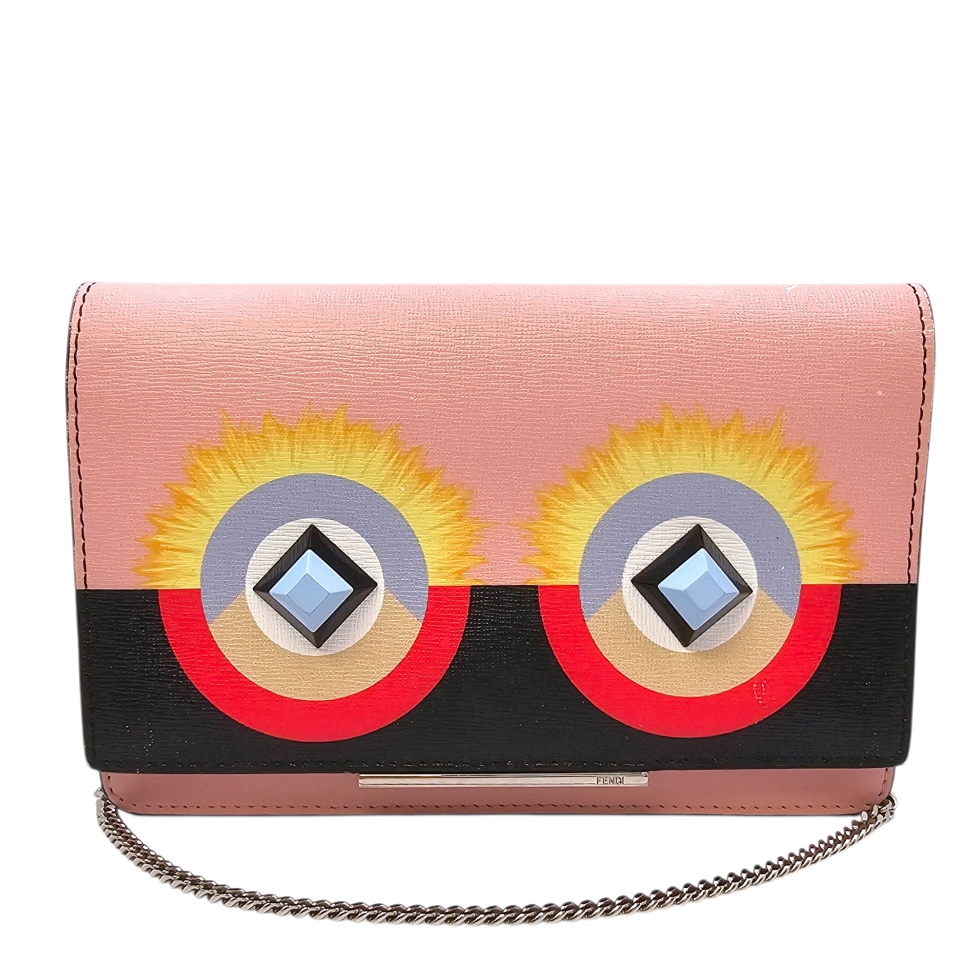 Monster WOC Pink Crossbody Bag in Calfskin Silver hardware CL2604-20897 19