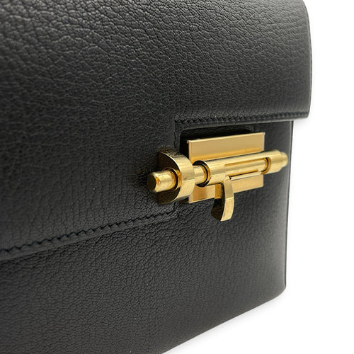 Verrou Chaine Mini Black in Chevre Chamkila Permabrass hardware CL2604-20898 10
