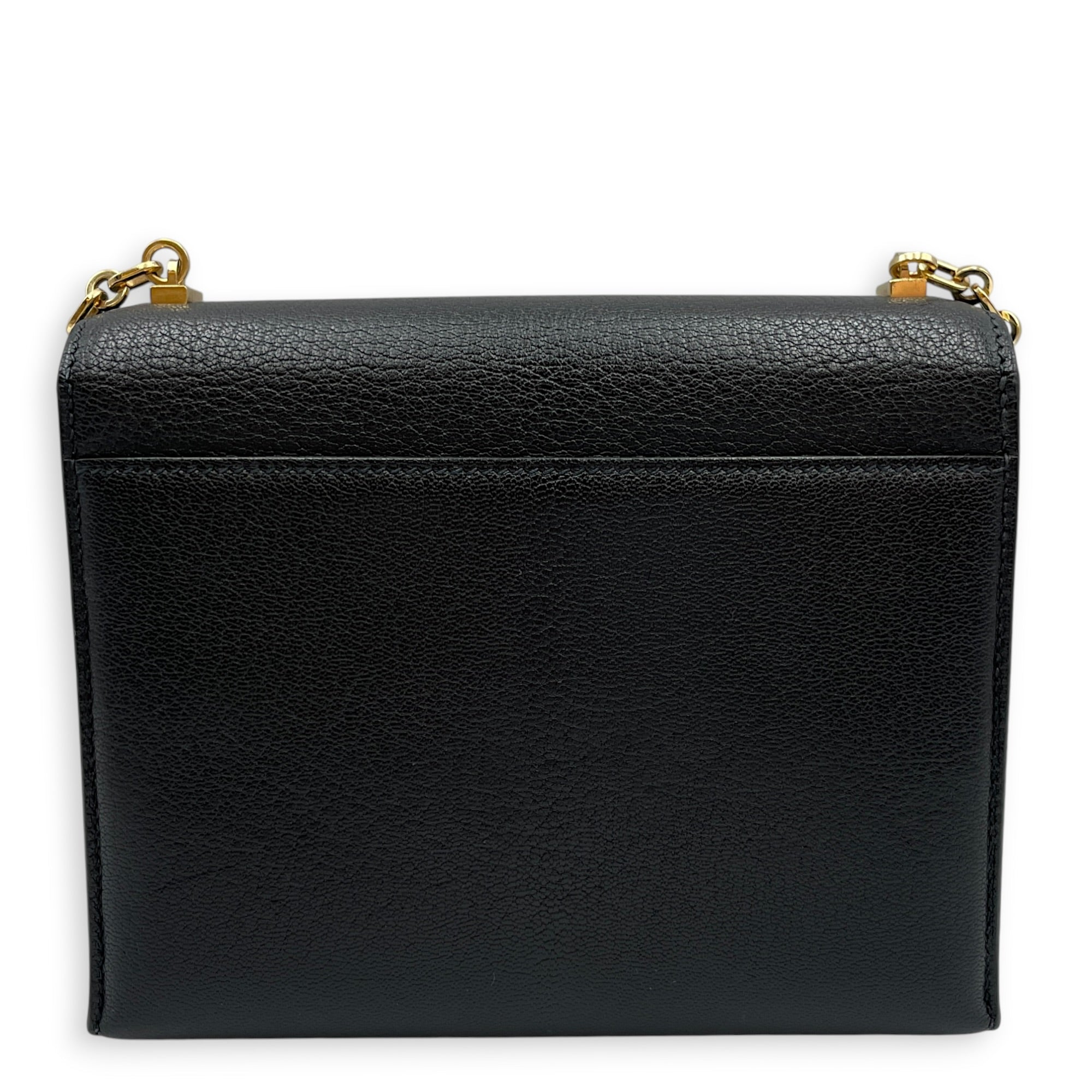 Verrou Chaine Mini Black in Chevre Chamkila Permabrass hardware CL2604-20898 2