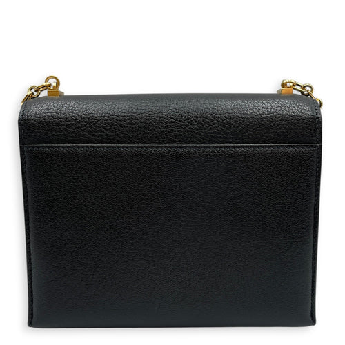 Verrou Chaine Mini Black in Chevre Chamkila Permabrass hardware CL2604-20898 2