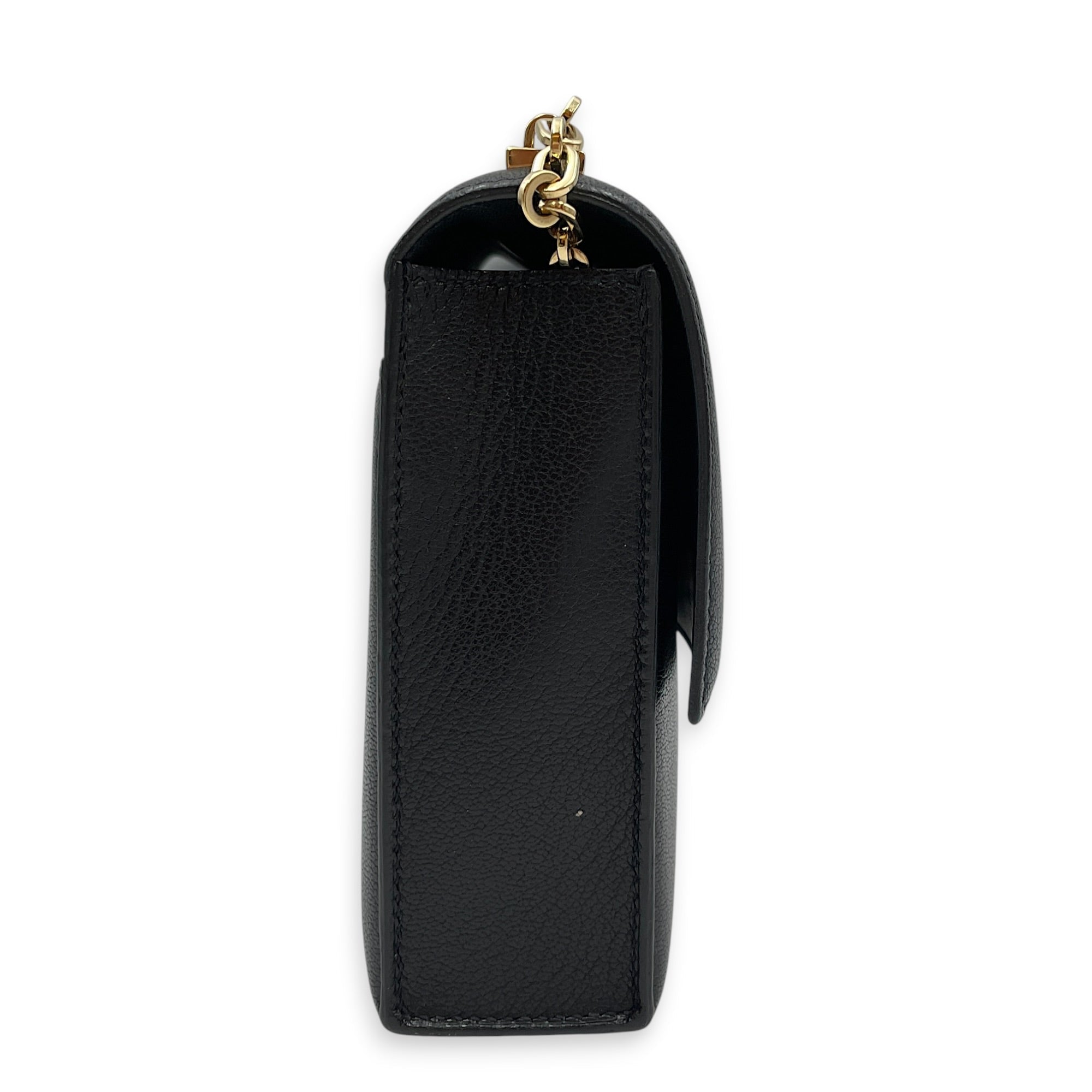 Verrou Chaine Mini Black in Chevre Chamkila Permabrass hardware CL2604-20898 3