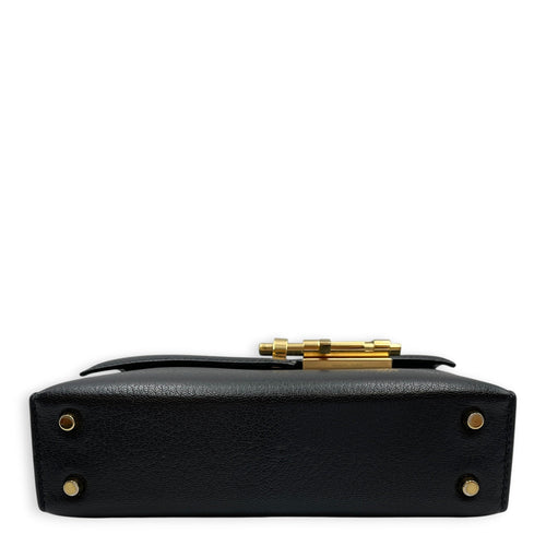 Verrou Chaine Mini Black in Chevre Chamkila Permabrass hardware CL2604-20898 5