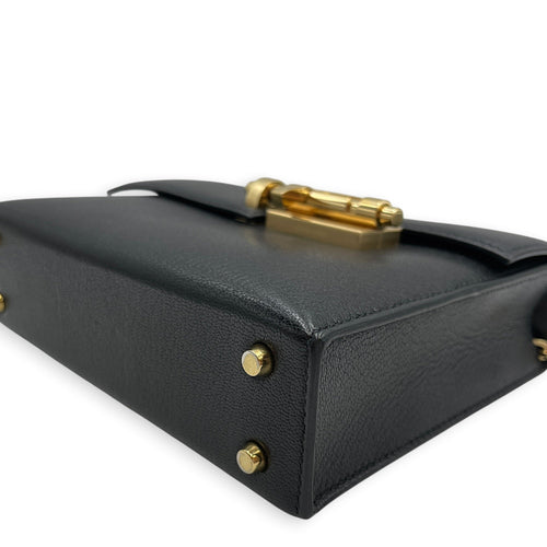 Verrou Chaine Mini Black in Chevre Chamkila Permabrass hardware CL2604-20898 9