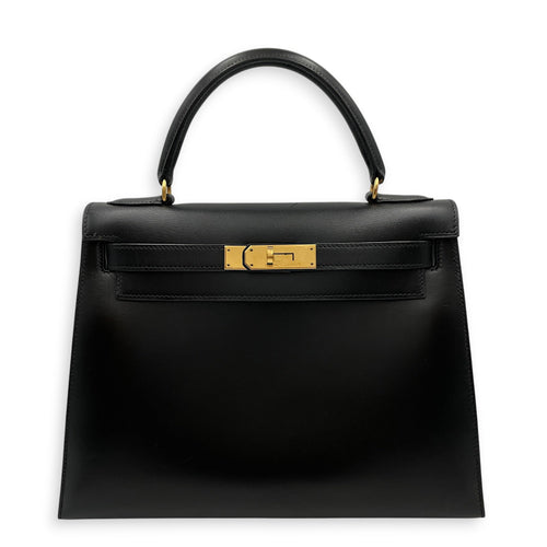 Sellier Kelly 28 Black in Box Gold hardware CL2604-20901 1