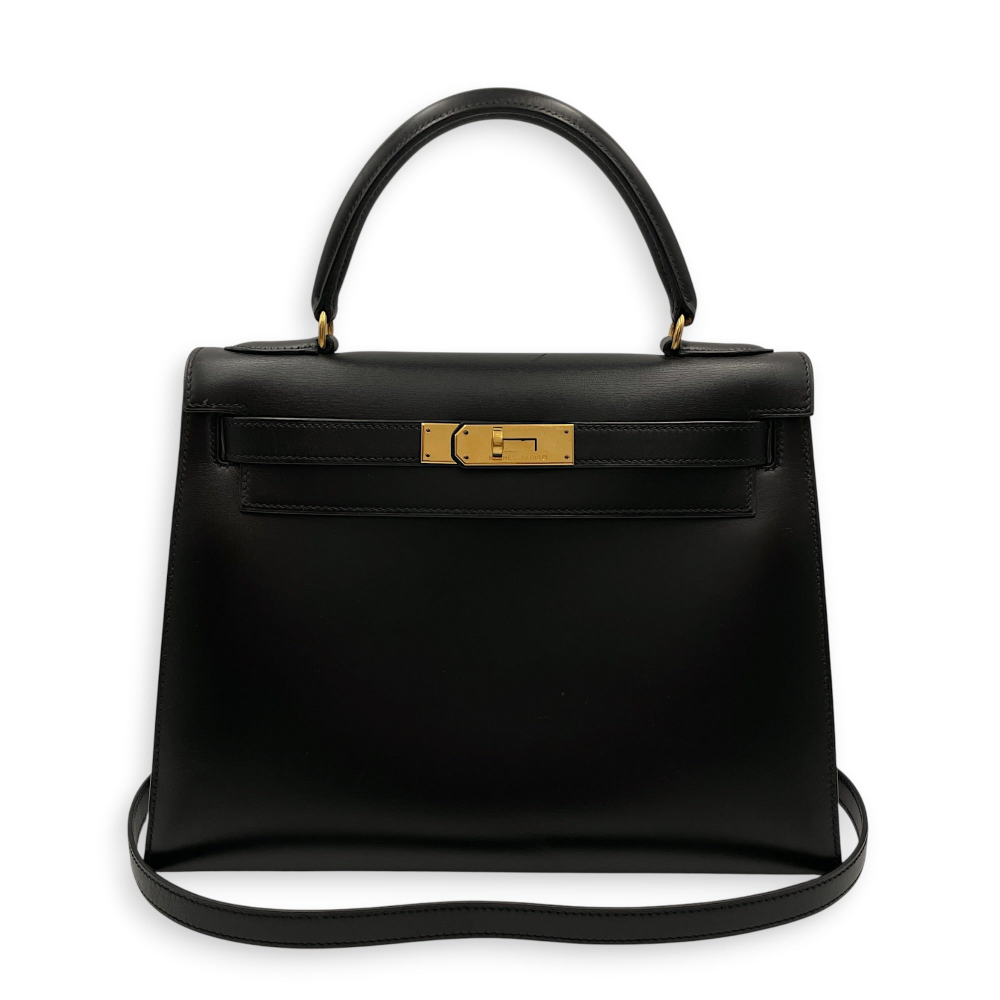 Sellier Kelly 28 Black in Box Gold hardware CL2604-20901 17
