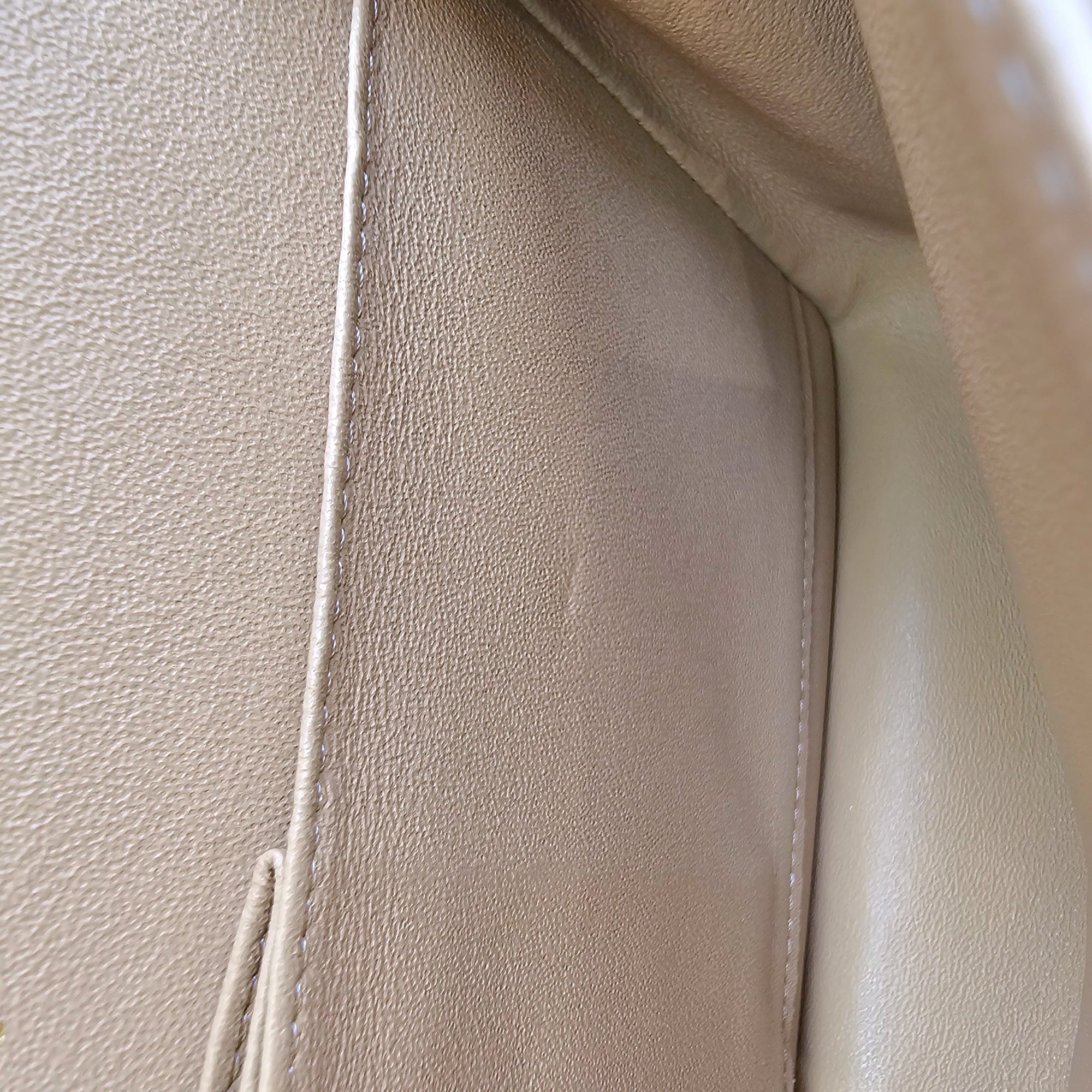 Small Classic Flap Beige Shoulder Bag in Caviar Leather Gold hardware CL2604-20905 14