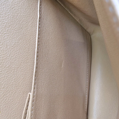Small Classic Flap Beige Shoulder Bag in Caviar Leather Gold hardware CL2604-20905 14