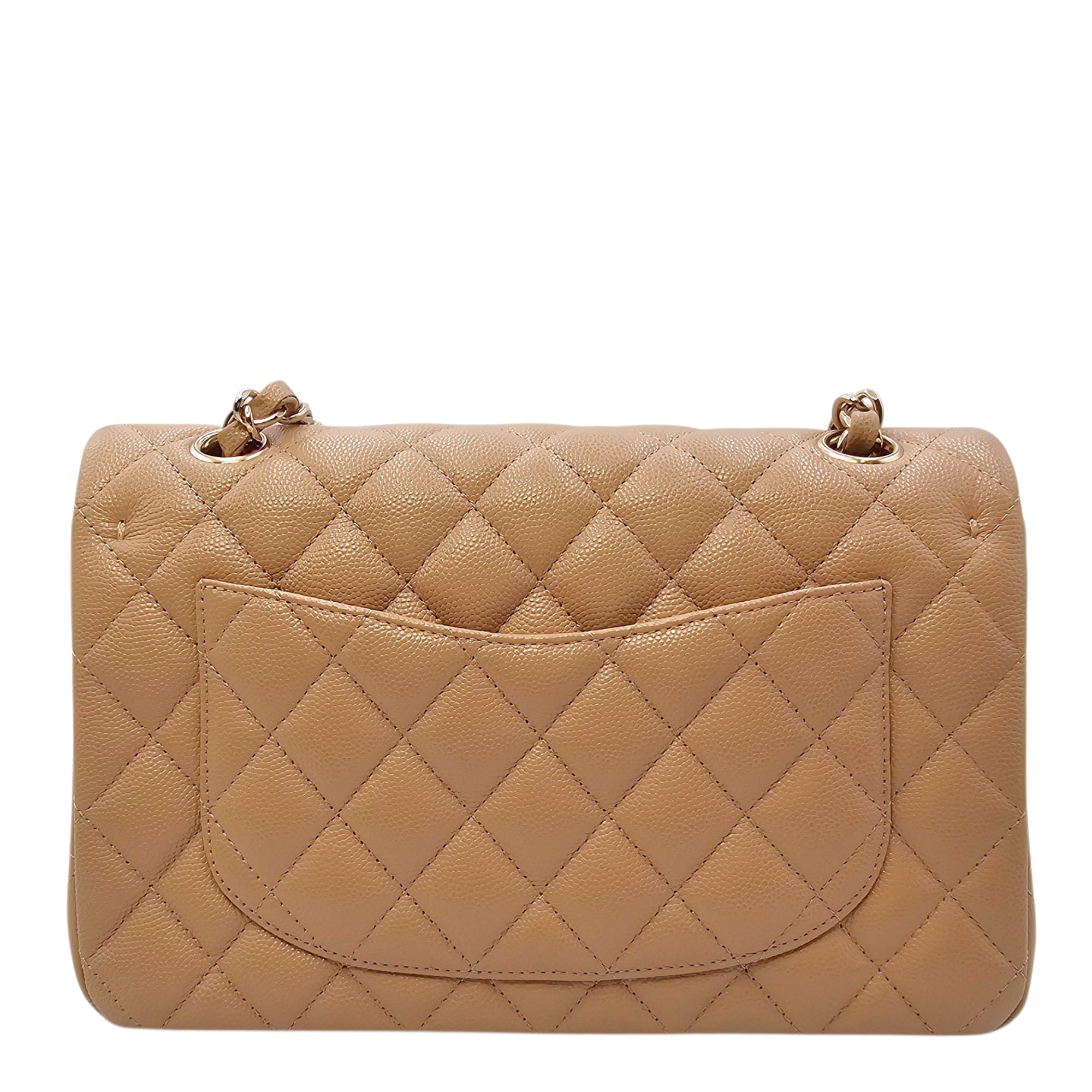 Small Classic Flap Beige Shoulder Bag in Caviar Leather Gold hardware CL2604-20905 2