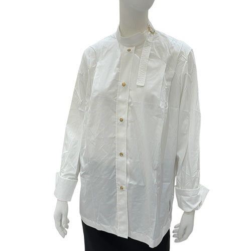 Long sleeved Shirt Size 36 White Ready-To-Wear in Cotton Gold hardware