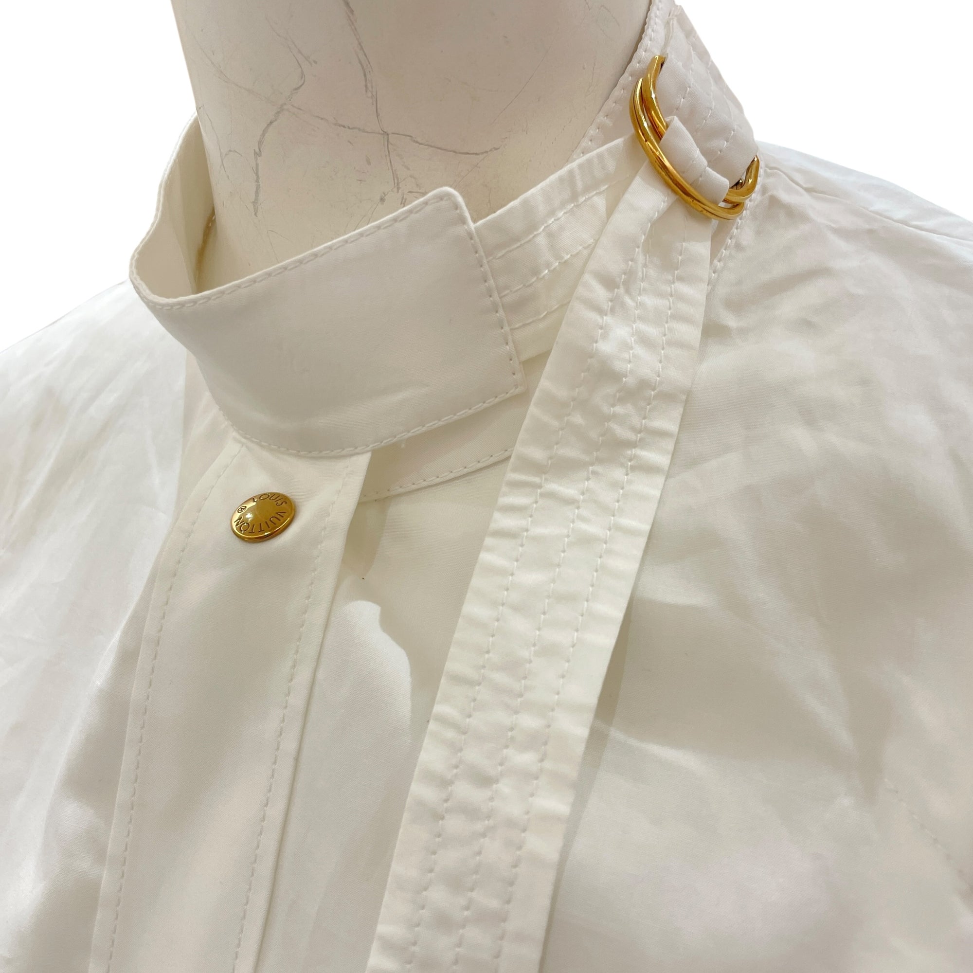 Long sleeved Shirt Size 36 White Ready-To-Wear in Cotton Gold hardware