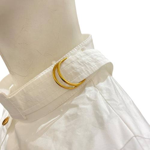 Long sleeved Shirt Size 36 White Ready-To-Wear in Cotton Gold hardware