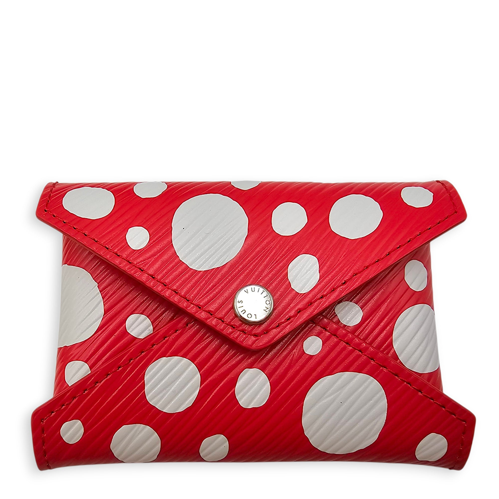 LV x YK Pochette set with Polka Dot Motif Yellow Clutch in Epi Leather Silver hardware