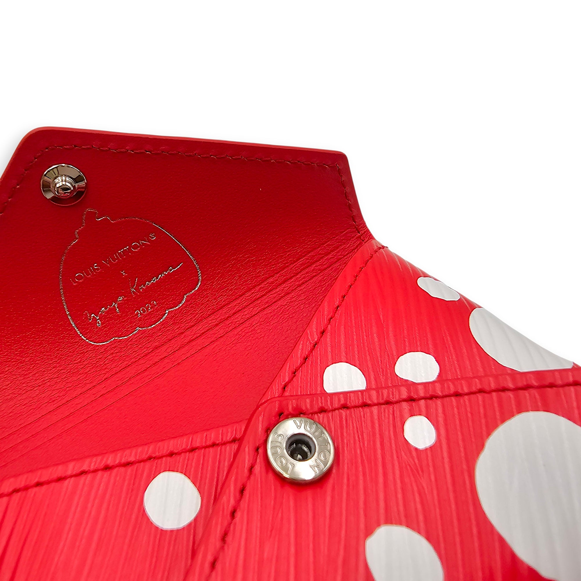LV x YK Pochette set with Polka Dot Motif Yellow Clutch in Epi Leather Silver hardware