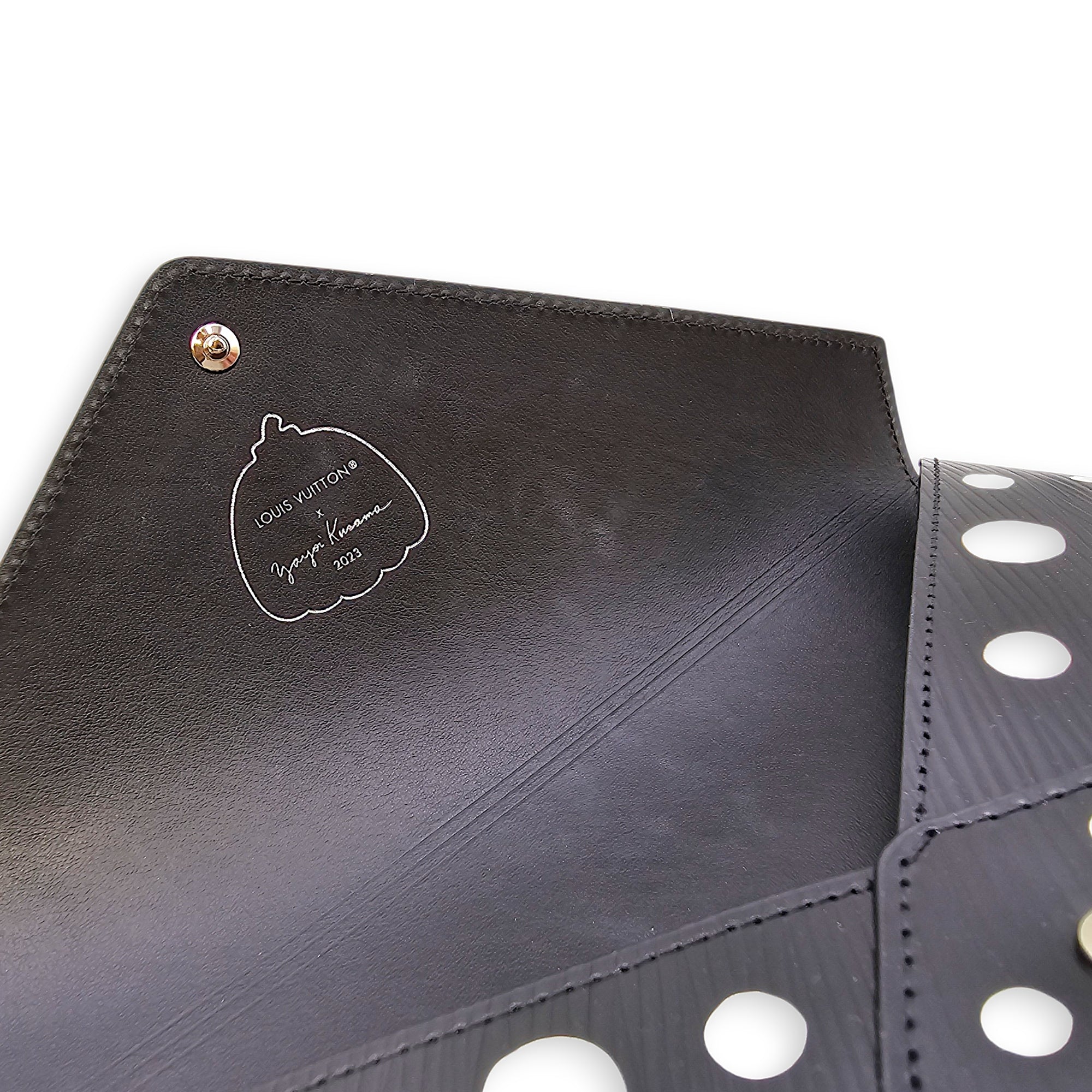 LV x YK Pochette set with Polka Dot Motif Yellow Clutch in Epi Leather Silver hardware