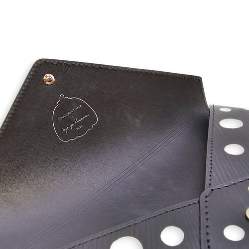 LV x YK Pochette set with Polka Dot Motif Yellow Clutch in Epi Leather Silver hardware