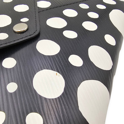 LV x YK Pochette set with Polka Dot Motif Yellow Clutch in Epi Leather Silver hardware