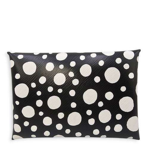 LV x YK Pochette set with Polka Dot Motif Yellow Clutch in Epi Leather Silver hardware