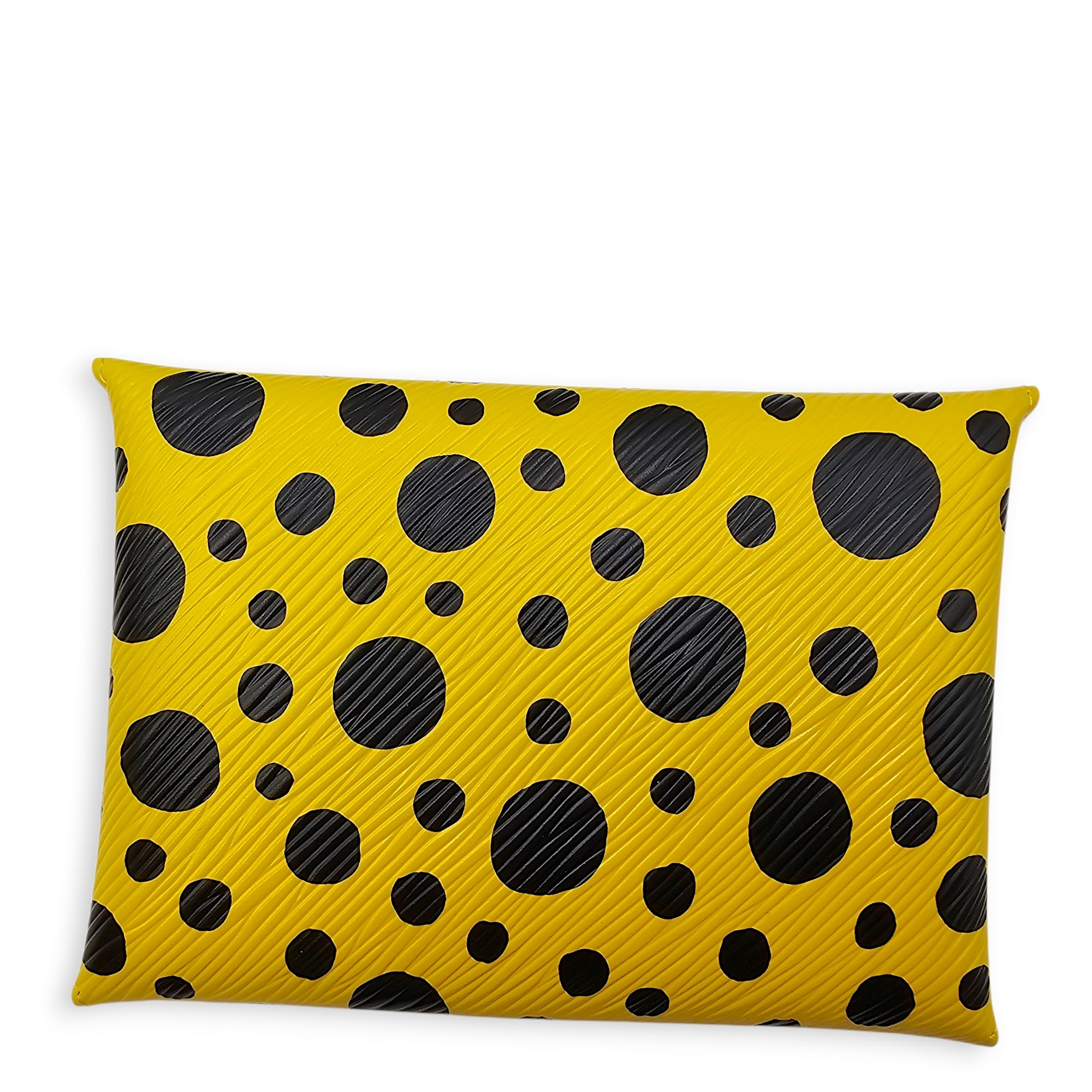 LV x YK Pochette set with Polka Dot Motif Yellow Clutch in Epi Leather Silver hardware