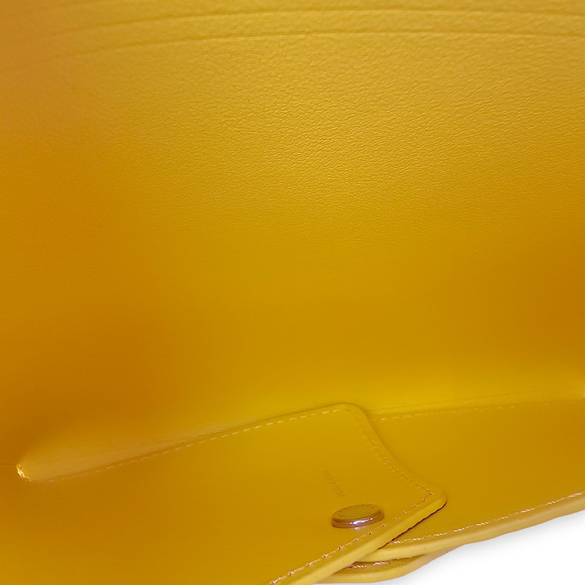 LV x YK Pochette set with Polka Dot Motif Yellow Clutch in Epi Leather Silver hardware