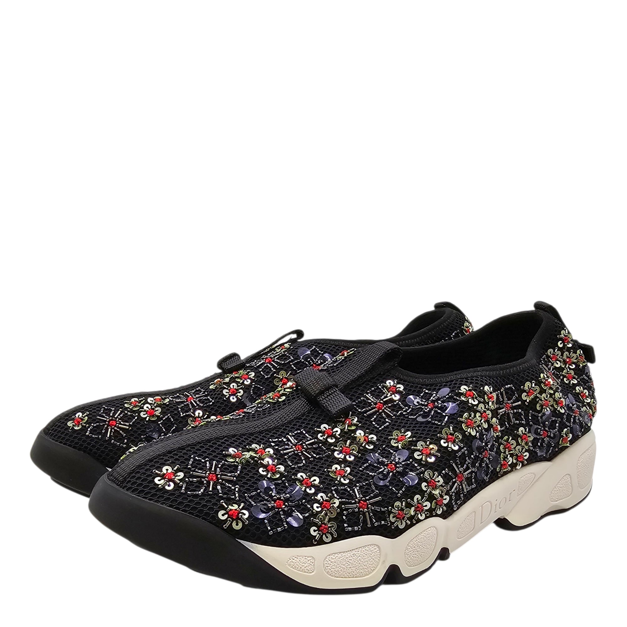 Fusion Embellished Mesh Sneakers Size 40 Black Shoes