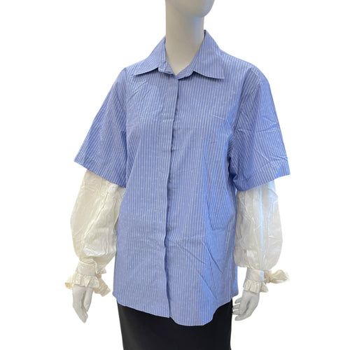 Striped Shirt with Long Sleeved Monogram 34 Blue Ready-To-Wear in Cotton CL2604-20917 1