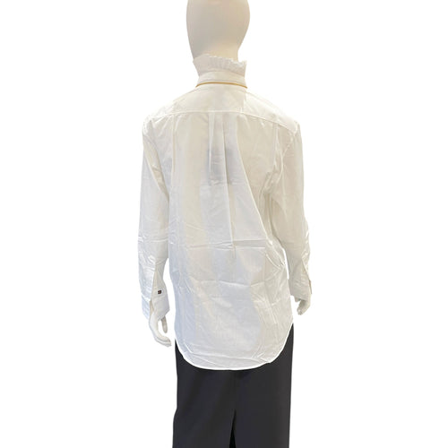Ruffles Collar Long Sleeved Shirt 34 White Ready-To-Wear in Cotton CL2604-20918 2