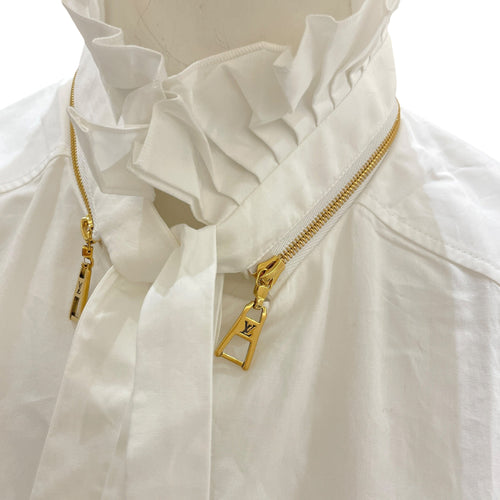 Ruffles Collar Long Sleeved Shirt 34 White Ready-To-Wear in Cotton CL2604-20918 3