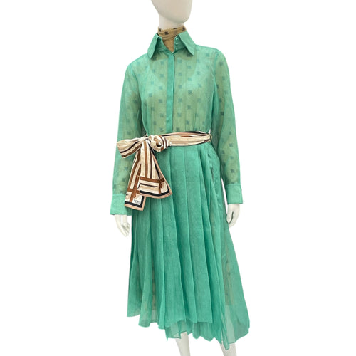Evening Dress 40 Green Ready-To-Wear in Silk CL2604-20920 1