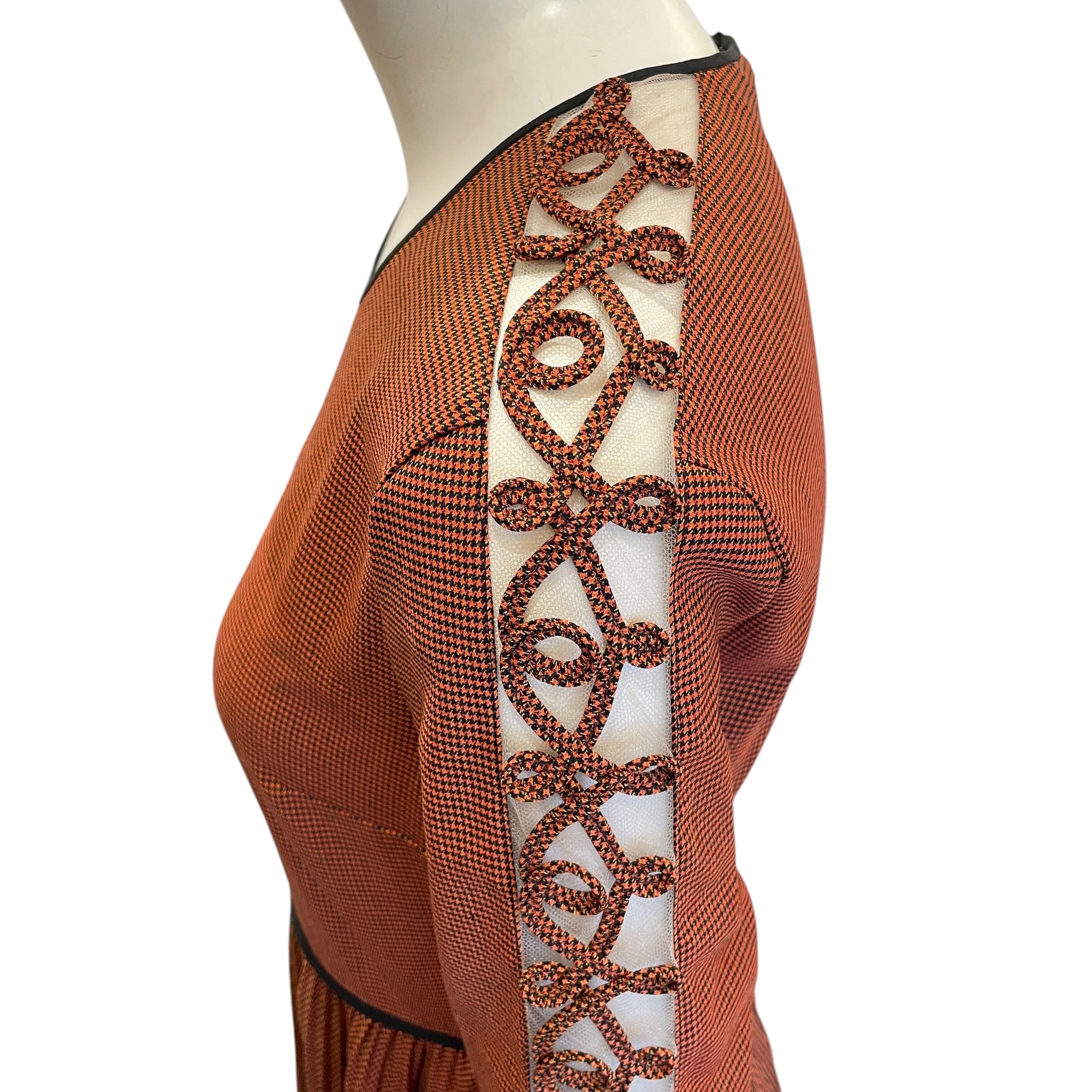 Pleated Dress 38 Rust Ready-To-Wear in Wool CL2604-20922 3