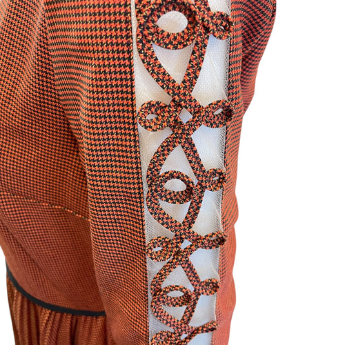 Pleated Dress 38 Rust Ready-To-Wear in Wool CL2604-20922 4