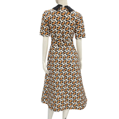 Quilted Leopard Print Dress 38 Brown Ready-To-Wear in Cotton CL2604-20923 2