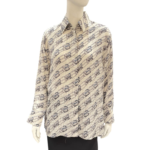 Twill Long sleeved Shirt 36 Grey Ready-To-Wear in Silk