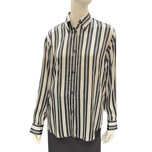 Striped Silk Shirt 38 Black/White  Ready-To-Wear CL2604-20939 1