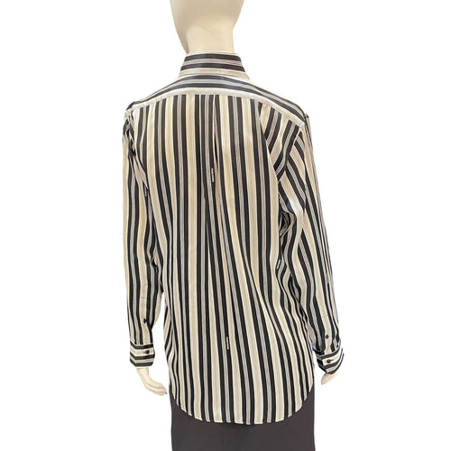 Striped Silk Shirt 38 Black/White  Ready-To-Wear CL2604-20939 2