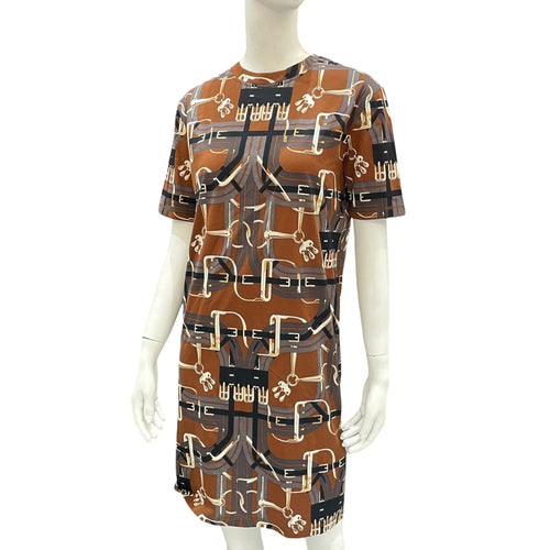 Equestrian Cotton Dress  36 Brown Ready-To-Wear CL2604-20946 1