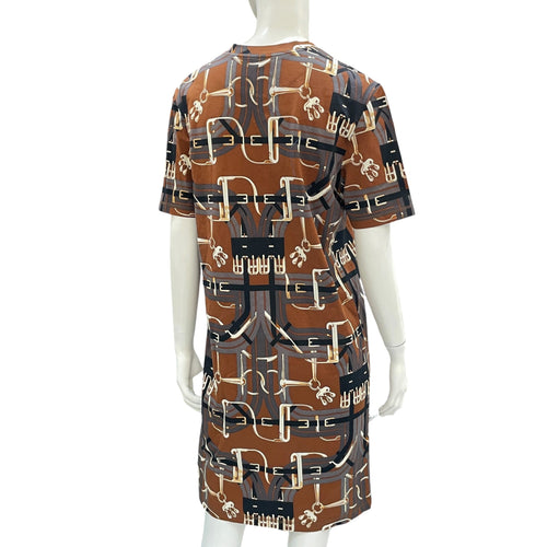 Equestrian Cotton Dress  36 Brown Ready-To-Wear CL2604-20946 2